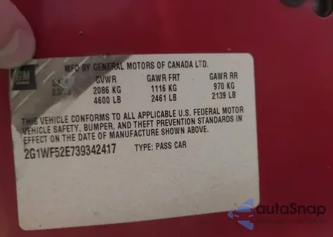 2003 Chevrolet Impala z USA, uszkodzony, nr VIN 2G1WF52E739342417